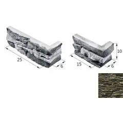 Искусственный декоративный камень Сланец 03-15 угловой элемент темно-серый Forester