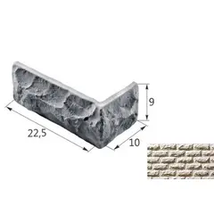 Искусственный декоративный камень Колотый камень Малый 01-03 угловой элемент желтый Forester