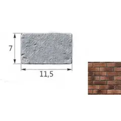 Искусственный декоративный камень Тонкий Кирпич Мега 07-12 тычковый элемент коричневый Forester