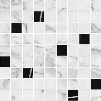 Мозаика Marble Trend Carrara / Nero Dorato K-1000(1004)/LR/m21 300х300