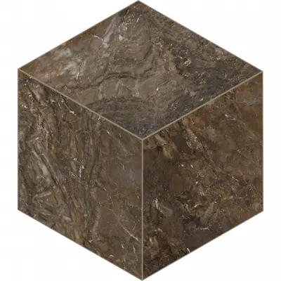 Керамогранитная плитка мозаика Bernini Dark Brown BR04 Cube 25х29 неполированная