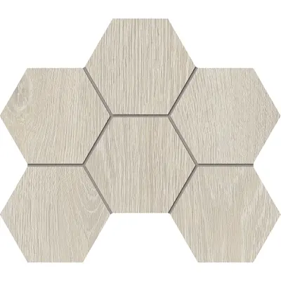 Керамогранитная плитка мозаика Kraft Wood KW00 Hexagon 25х28.5