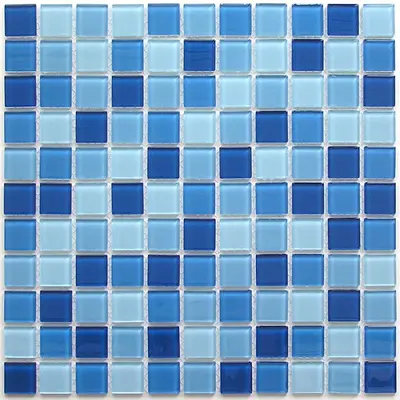 Мозаика стеклянная Navy blue 300х300 синяя Bonaparte mosaic