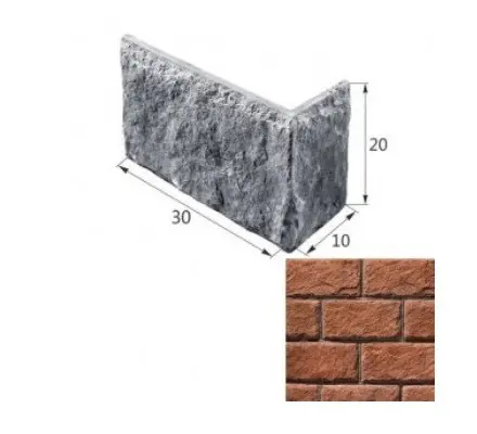 Искусственный декоративный камень Русская Усадьба 10-13 угловой элемент коричневый Forester
