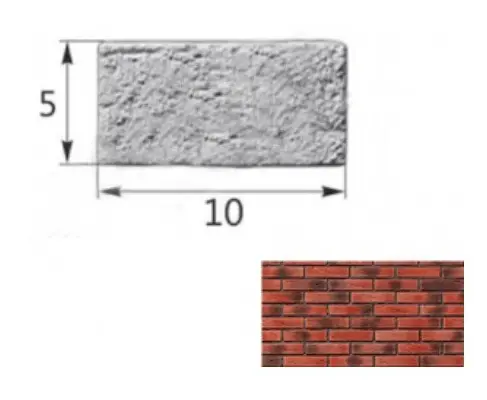 Искусственный декоративный камень Тонкий Кирпич 06-13 тычковый элемент красный Forester