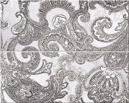 Панно керамическое настенное Sfumato (Сфумато) Grey Paisley 402х505 Азори