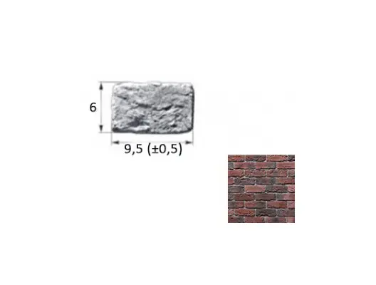 Искусственный декоративный камень Шамотный Кирпич 12-27 тычковый элемент бордовый Forester