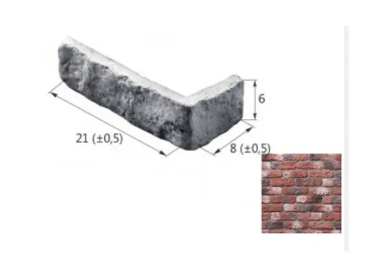 Искусственный декоративный камень Старый Кирпич 09-12 угловой элемент коричневый Forester