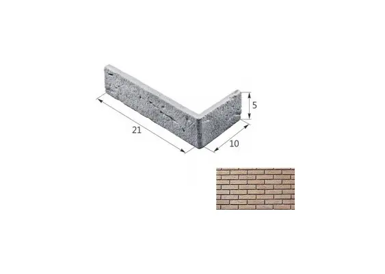 Искусственный декоративный камень Тонкий кирпич угловой элемент 06-09 бежевый Forester