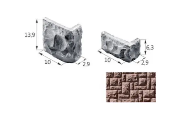 Искусственный декоративный камень Старый Замок 05-04 угловой элемент коричневый Forester