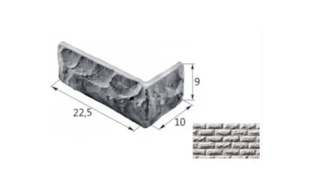 Искусственный декоративный камень Колотый камень Малый 01-01 угловой элемент серый Forester