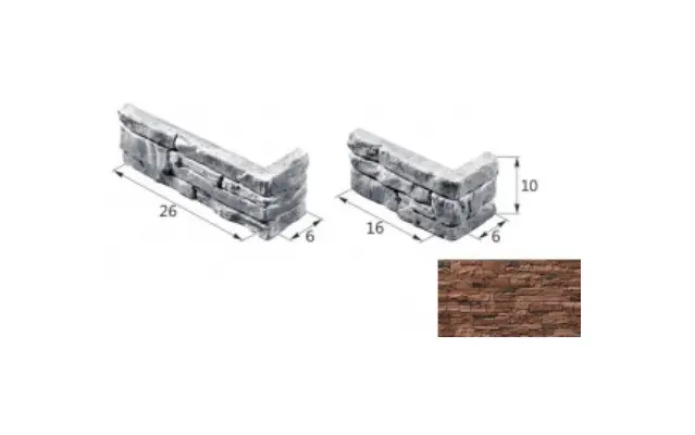 Искусственный декоративный камень Скала 04-12 угловой элемент коричневый Forester
