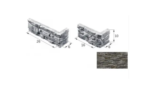 Искусственный декоративный камень Скала 04-18 угловой элемент серый Forester