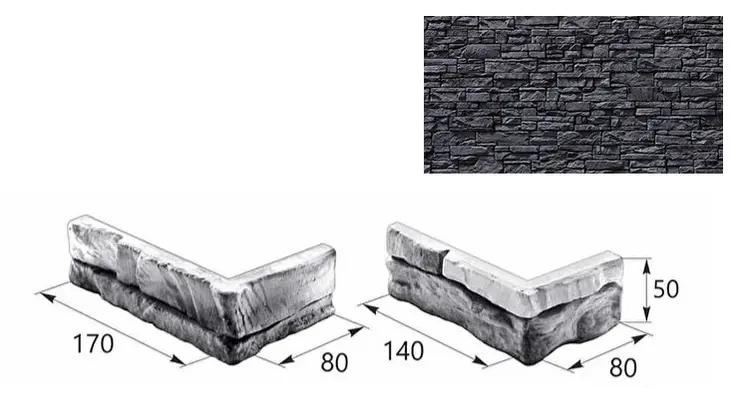 Искусственный декоративный камень Декоративный камень Норвег угловой элемент 16-21 серый Forester
