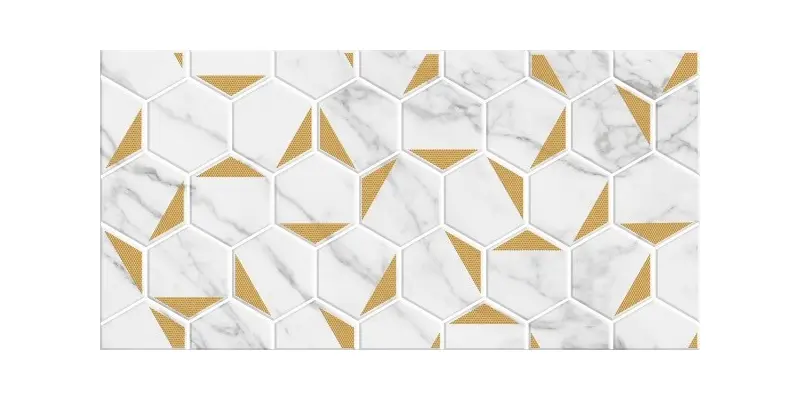 Marble gold белый 300х600 декор настенный Березакерамика