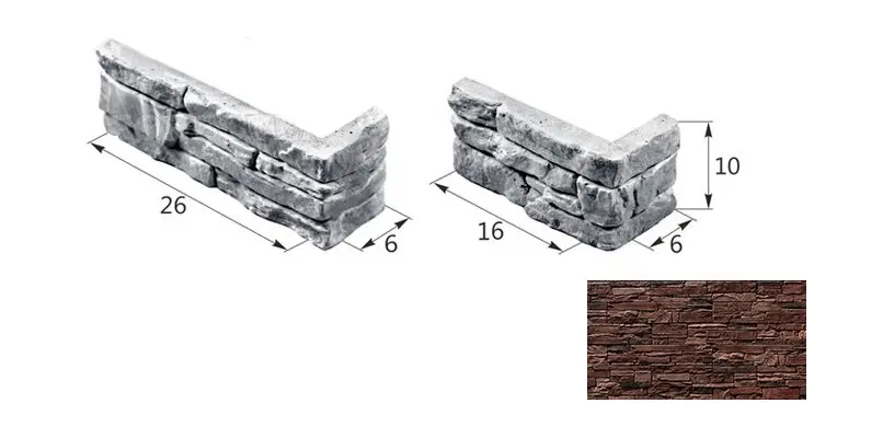 Искусственный декоративный камень Скала 04-11 угловой элемент коричневый Forester